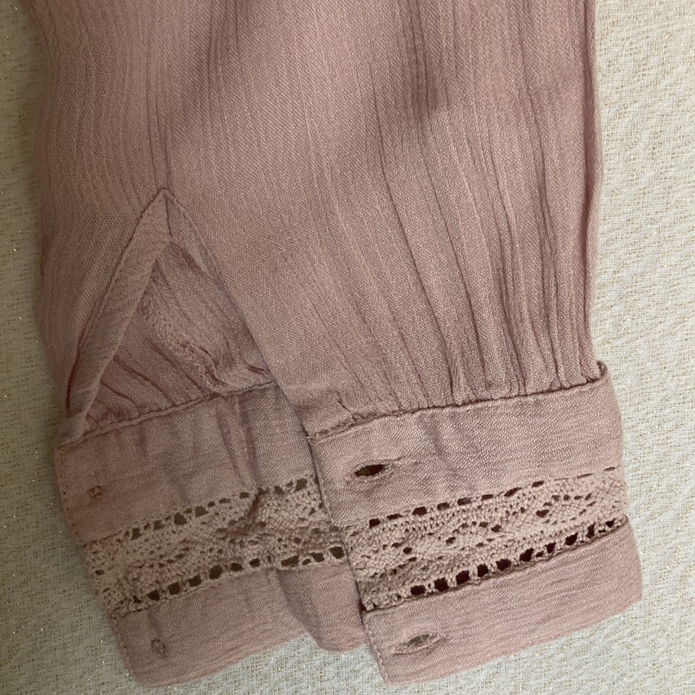 O’Neill Dusty rose button down top /blouse size XL - Picture 6 of 10